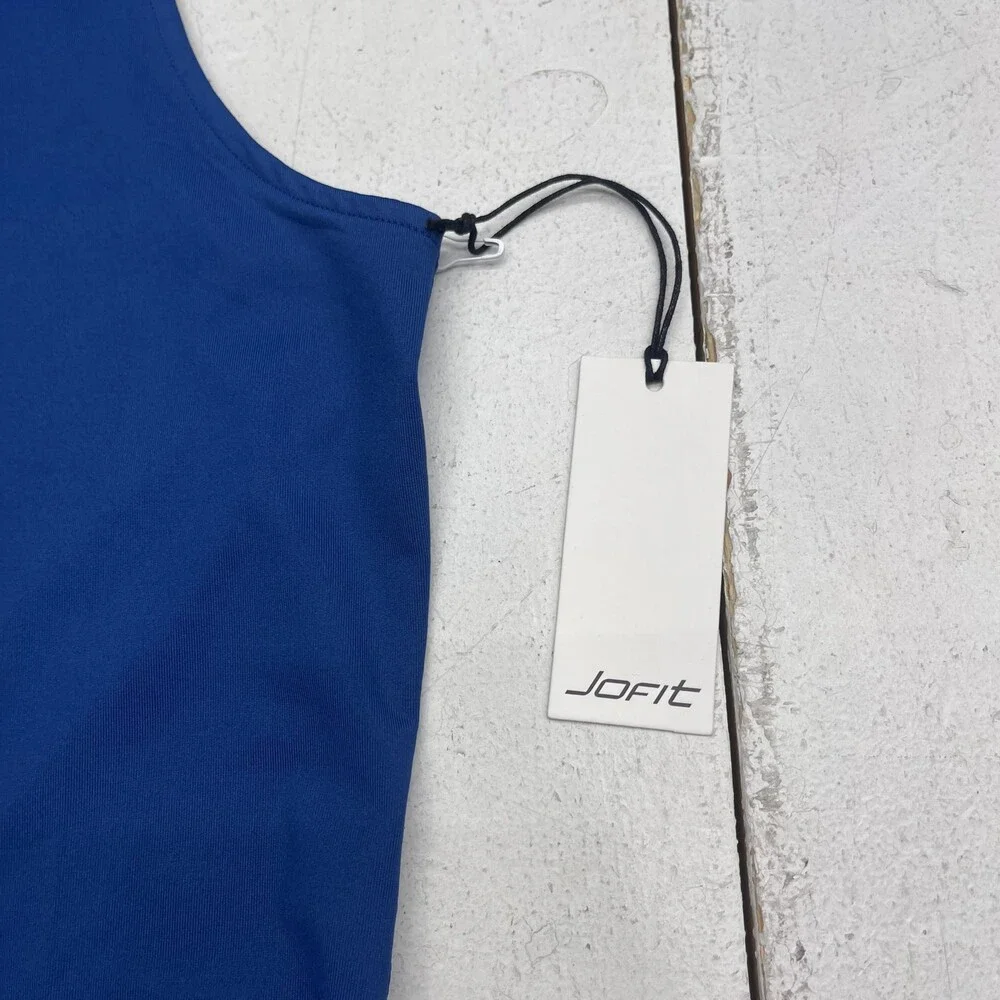 Jofit Polo Shirt Womens Medium Blue Sleeveless Johnny Collar UPF 50+ Golf Top - Picture 2 of 8